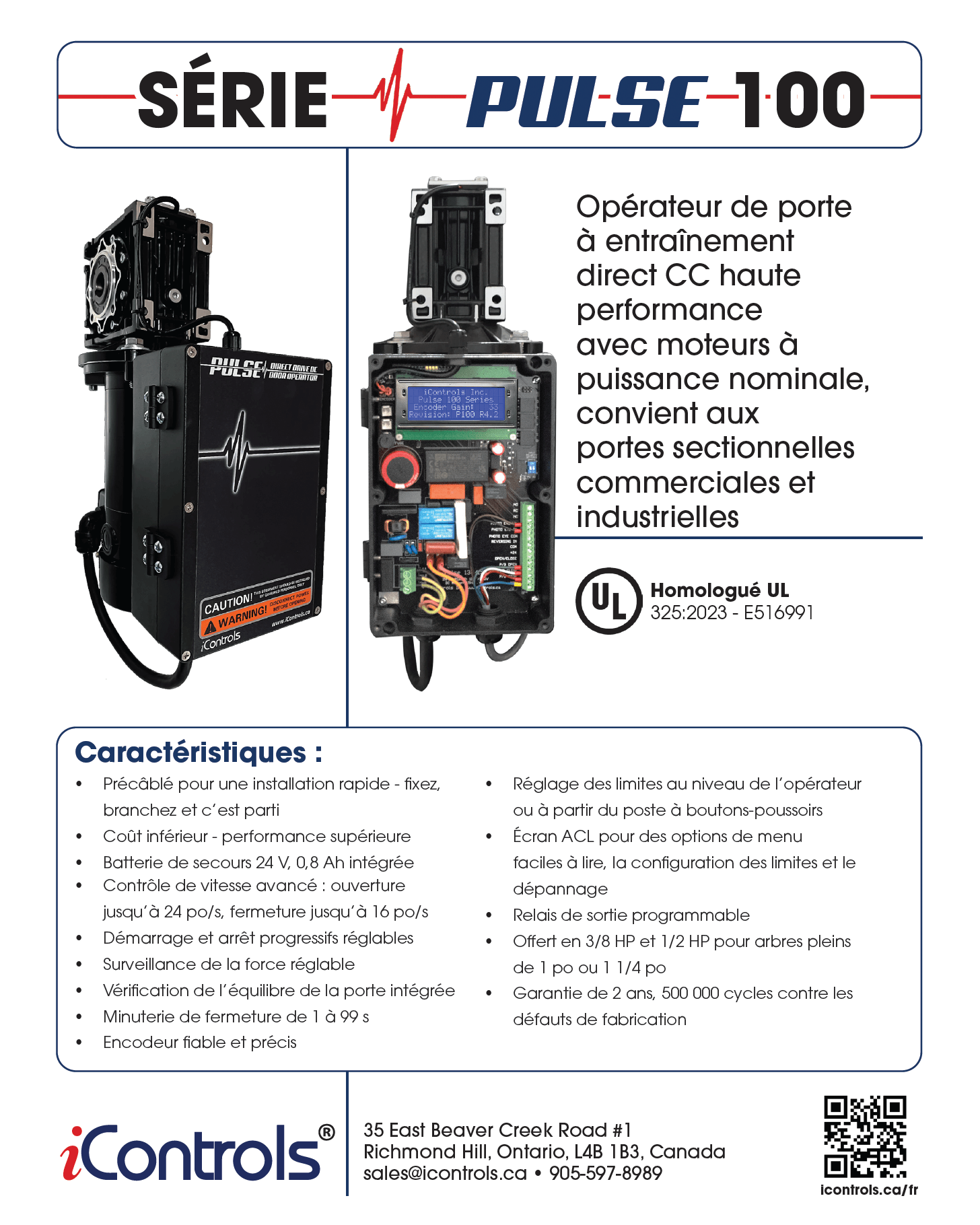 Couverture de la brochure de la série commerciale PULSE 100