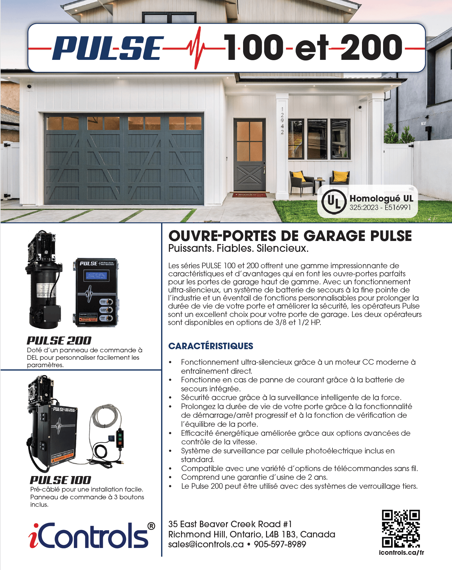 Couverture de la brochure de la série résidentielle PULSE 100