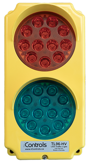 Red/Green Lights, 110-130Vac, Yellow Body